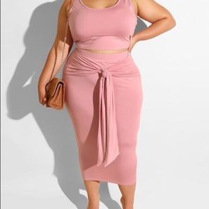 Make Me Blush Midi top and skirt set